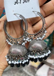Jhumkas With Colourful Beads