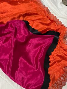 y2k two shade saree with beaded blouse