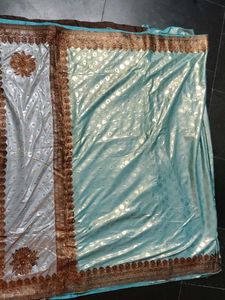 Elegant Blue &amp; Silver Saree