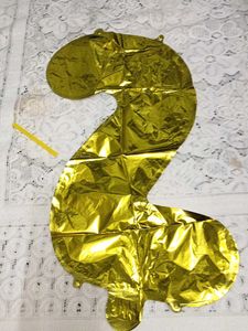 Gold Number 2 Foil Balloon