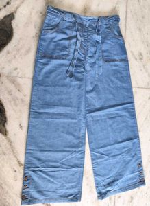 Wide Leg Denim Pants