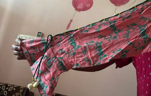Pink Floral Print Dress Kurti