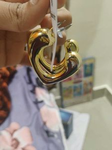 Gold Heart Hoop Earrings