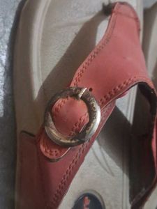 Red &amp; Beige Flip Flops
