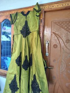 Green Embroidered Anarkali