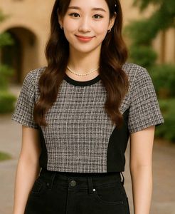 Checked Crop Top
