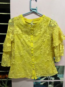 Yellow Net Top