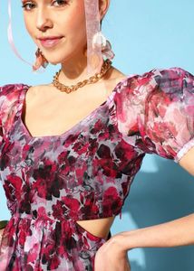 Pink Floral Mini Dress