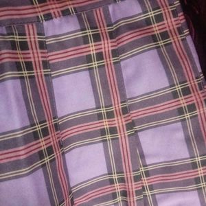 Purple Plaid Mini Skirt