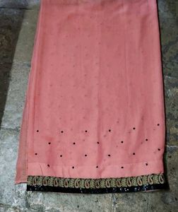 Elegant Peach Saree