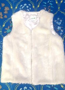 Luxury Fuzzy White Vest