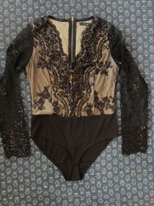 Elegant Black Lace Bodysuit
