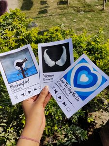 Set Of 3 Polaroid Painting Spotify Card (Hand painted) Customization Available.