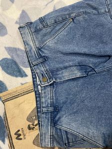 Blue Denim Cargo Jeans