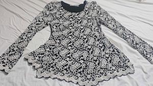 Retro Peplum Rockabilly Long Sleeve Crochet