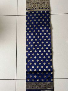 Banarasi Cotton Blue Saree