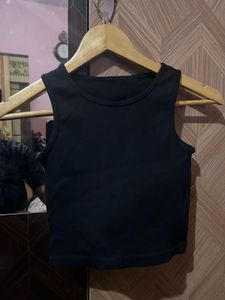 Black Crop Tank Top