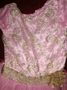 Pink &amp; Gold Embellished Dress