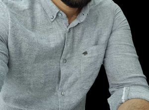 Gray Button-Down Shirt