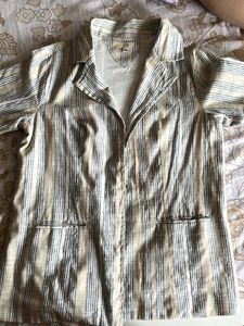 Striped Linen Blend Blazer