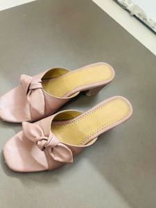 Pink Bow Heeled Mules(Fixed Price)