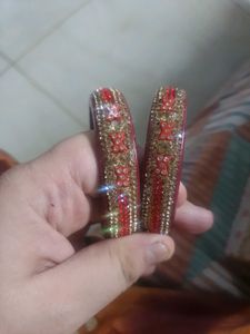 Red &amp; Gold Bangles combo