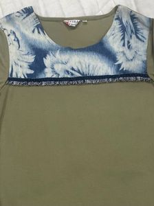 Muted Green Yoke Top