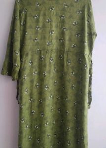 Vintage Green Print Anarkali Kurta