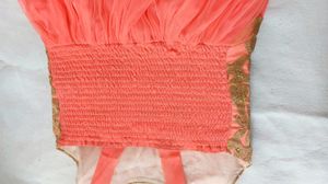 Peach and Gold Party Dress