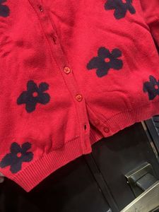 Benetton Red Black Cardigan Girls