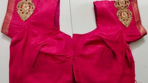 Pink Stiched Saree Blouse Not Used