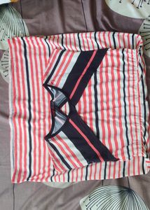 Elegant Pink&amp; Black Knee Length Top