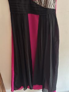 Stylish Pink &amp; Black Maxi Dress