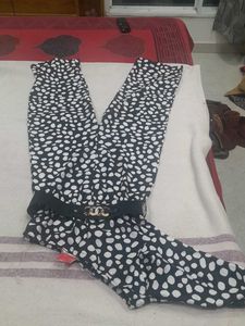 Black &amp; White Polka Dot Jumpsuit