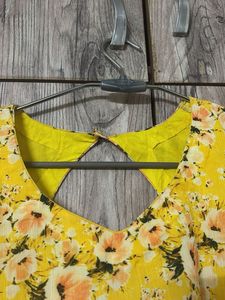 Floral Print Kurta with folded sleeves