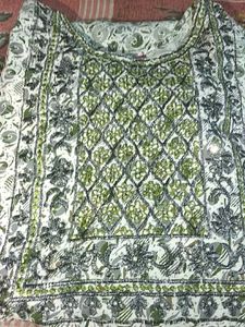 Green Printed Kurta