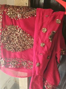 Maroon Embroidered Saree