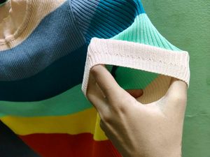 Rainbow Striped Cropped Top