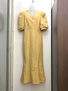 Yellow Puff Sleeve Dress