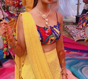Embroidered Crop Top & Ready To Wear Saree