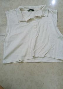 Zara White Sleeveless Top