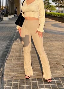 Missguided Beige Slit Pants