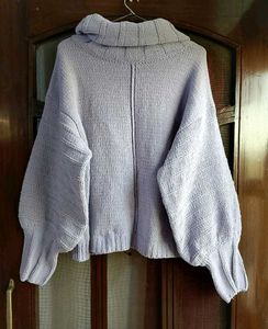 Lavender Knit Turtleneck Sweater
