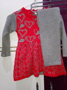 1-2 Yr Grey&Red Colour Woolen Set