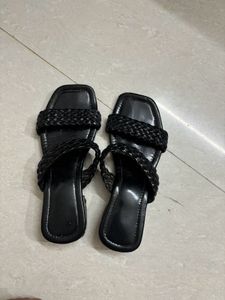 Black Braided Sandals - Size [Your Siz