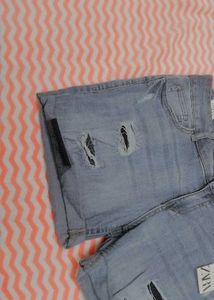 Distressed Denim Shorts