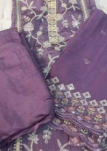 Elegant Embroidered Dress Material