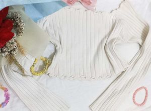 Cute Full Sleeve Crop Top ✨