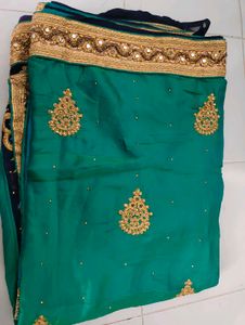 Satin Silk Saree With Blause