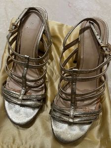 Bershka Imported Gold Heels